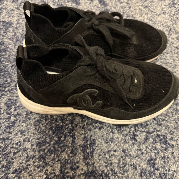 CHANEL Black and White Athletic Sneakers - Picture 1 of 6